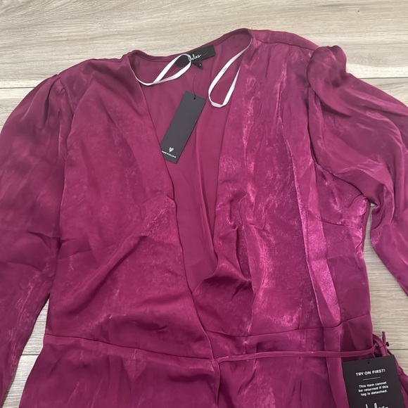 Lulus Satin Warp dress Purple Magneta Size XL - Picture 9 of 13